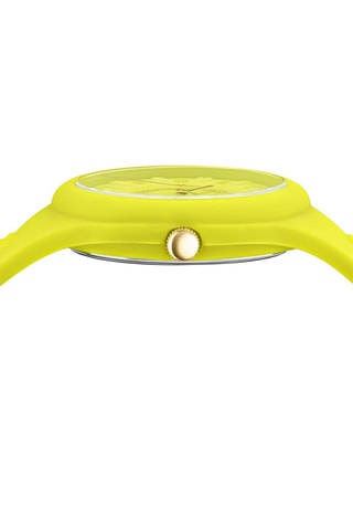 Montre à quartz en silicone et plaqué ion or jaune Fire Island - Vert citron