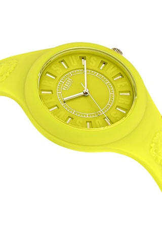 Montre à quartz en silicone et plaqué ion or jaune Fire Island - Vert citron