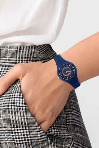 Montre à quartz en silicone Fire Island - Bleu foncé