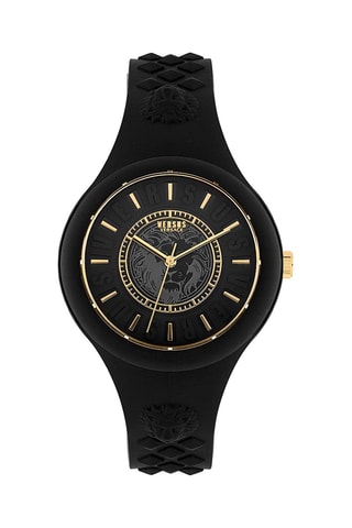 Montre à quartz en silicone Fire Island - Noir