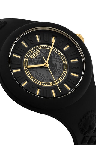 Montre à quartz en silicone Fire Island - Noir