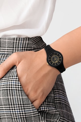 Montre à quartz en silicone Fire Island - Noir