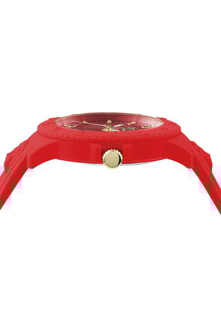Montre à quartz en silicone et plaqué ion or jaune Tokyo - Rouge