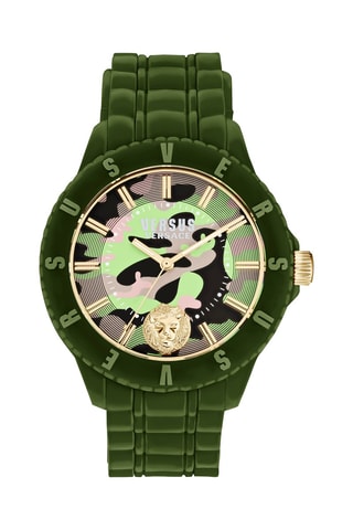 Montre à quartz en silicone et plaqué ion or jaune Tokyo - Kaki et noir