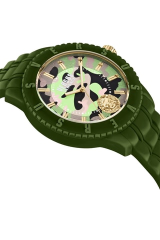 Montre à quartz en silicone et plaqué ion or jaune Tokyo - Kaki et noir