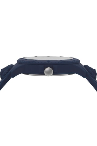 Montre à quartz en silicone Tokyo - Bleu et argenté
