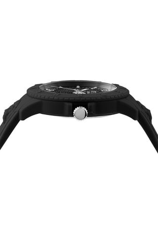 Montre à quartz en silicone Tokyo - Noir et argenté
