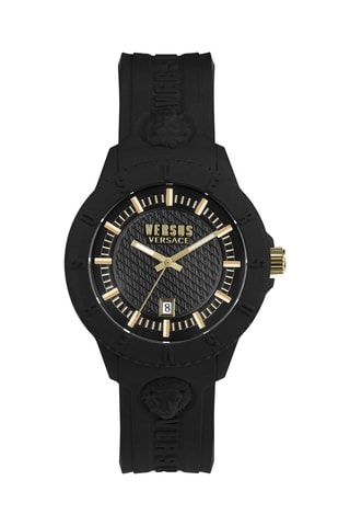 Montre à quartz en silicone et plaqué ion or jaune Tokyo - Noir et doré