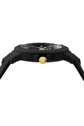 Montre à quartz en silicone et plaqué ion or jaune Tokyo - Noir et doré