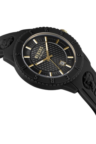 Montre à quartz en silicone et plaqué ion or jaune Tokyo - Noir et doré