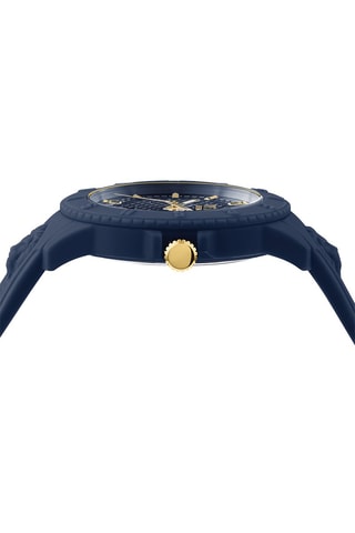 Montre à quartz en silicone et plaqué ion or jaune Tokyo - Bleu marine et doré