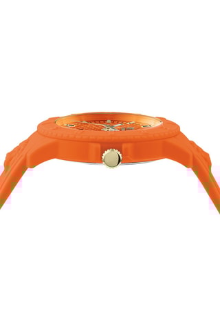 Montre à quartz en silicone et plaqué ion or jaune Tokyo - Orange