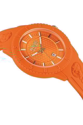 Montre à quartz en silicone et plaqué ion or jaune Tokyo - Orange