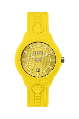Montre à quartz en silicone et plaqué ion or jaune Tokyo - Jaune