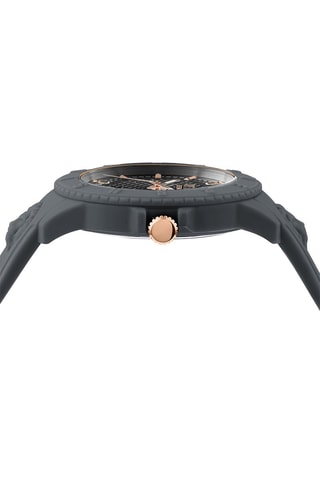 Montre à quartz en silicone et plaqué ion or rose Tokyo - Gris
