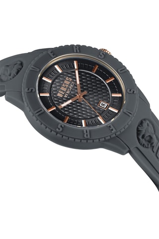 Montre à quartz en silicone et plaqué ion or rose Tokyo - Gris