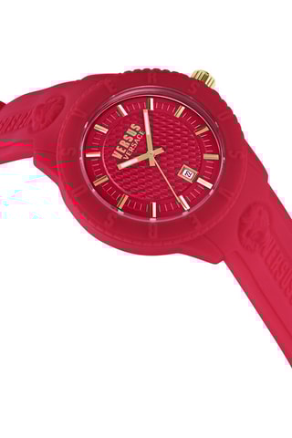 Montre à quartz en silicone et plaqué ion or rose Tokyo - Rouge et doré