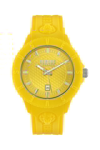 Montre à quartz en silicone Tokyo - Jaune et argenté