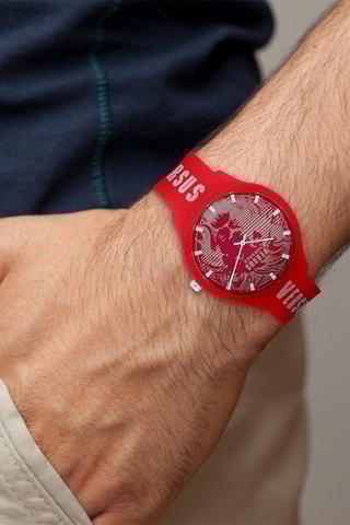 Montre à quartz en silicone Domus - Rouge