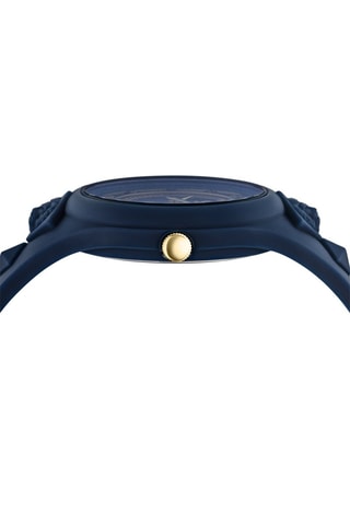 Montre à quartz en silicone et plaqué ion or jaune Fire Island Studs - Bleu marine et doré