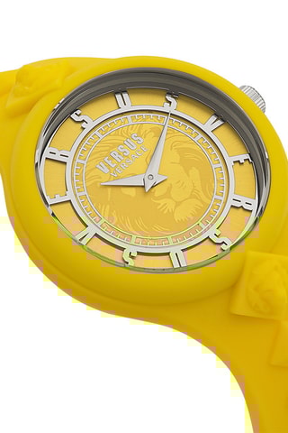 Montre à quartz en silicone Fire Island Studs - Jaune et argenté