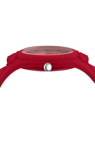 Montre à quartz en silicone Fire Island Studs - Rouge et argenté