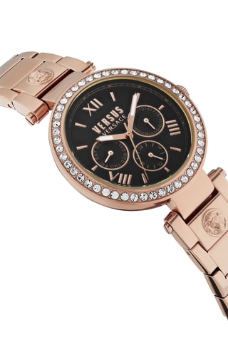 Montre à quartz en acier plaqué ion or rose et ornée de cristaux Swarovski Camden Market Crystal