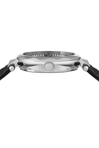Montre à quartz en cuir et ornée de cristaux Swarovski Covent Garden Crystal Dial - Noir et argenté