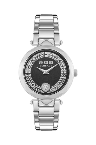 Montre à quartz en acier ornée de cristaux Swarovski Covent Garden - Argenté et noir