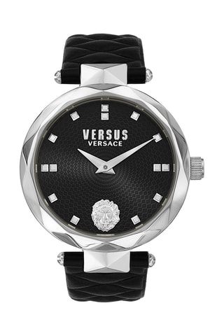 Montre à quartz en cuir Covent Garden - Noir et argenté