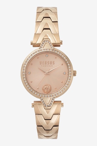 Montre à quartz en plaqué ion or rose ornée de cristaux Swarovski V Versus Crystal - Doré rose