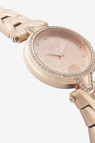 Montre à quartz en plaqué ion or rose ornée de cristaux Swarovski V Versus Crystal - Doré rose