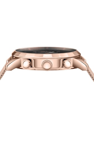 Montre à quartz en plaqué ion or rose et noir Eugène - Chronographe - Doré rose et noir