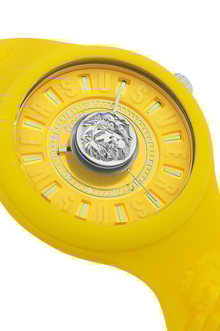 Montre à quartz en silicone Fire Island Lion - Jaune