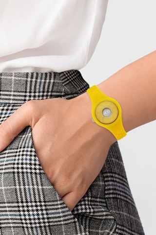 Montre à quartz en silicone Fire Island Lion - Jaune