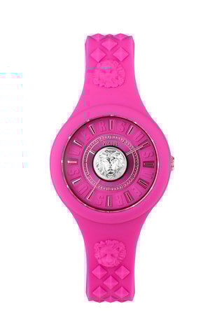 Montre à quartz en silicone Fire Island Lion - Fuchsia
