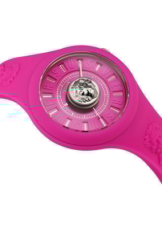 Montre à quartz en silicone Fire Island Lion - Fuchsia