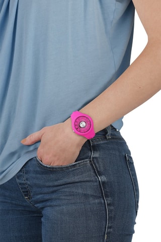 Montre à quartz en silicone Fire Island Lion - Fuchsia