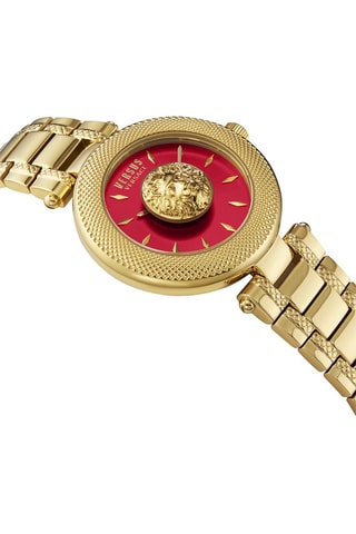 Montre à quartz en acier plaqué ion or jaune Brick Lane Lion - Doré et bordeaux
