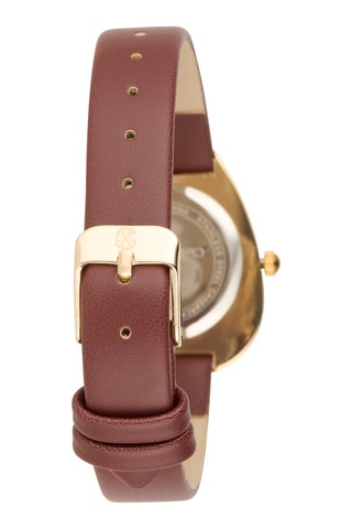 Montre à quartz en polyuréthane - Marron et doré rose
