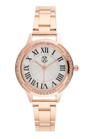 Montre à quartz en alliage - Doré rose et blanc