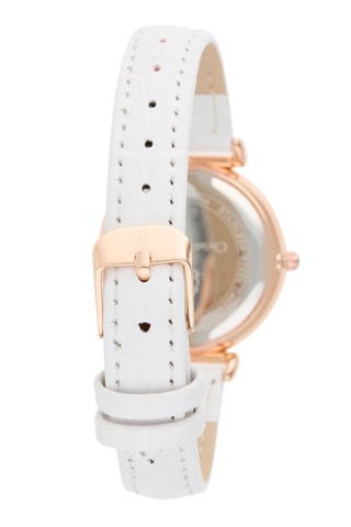 Montre à quartz en polyuréthane - Blanc et doré rose