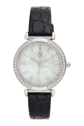 Montre à quartz en polyuréthane - Noir et argenté