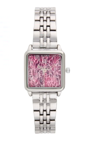 Montre à quartz en alliage - Argenté et fuchsia