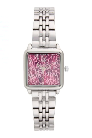 Montre à quartz en alliage - Argenté et fuchsia