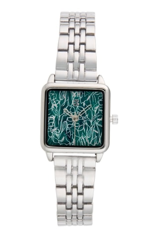 Montre à quartz en alliage - Argenté et vert foncé