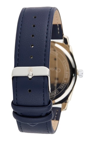Montre à quartz en polyuréthane - Bleu marine et argenté