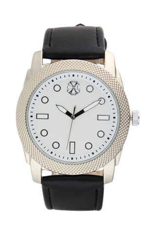 Montre à quartz en polyuréthane - Noir et argenté
