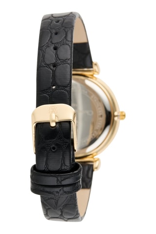 Montre à quartz en polyuréthane - Noir et doré