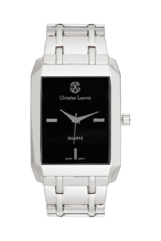Montre à quartz en acier  -  Argenté et noir